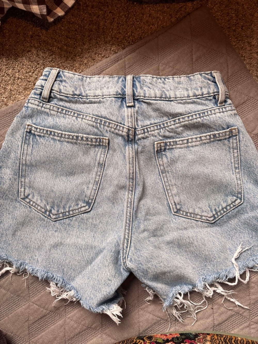 Garage Light Blue Distressed Denim Shorts - Picture 2 of 2